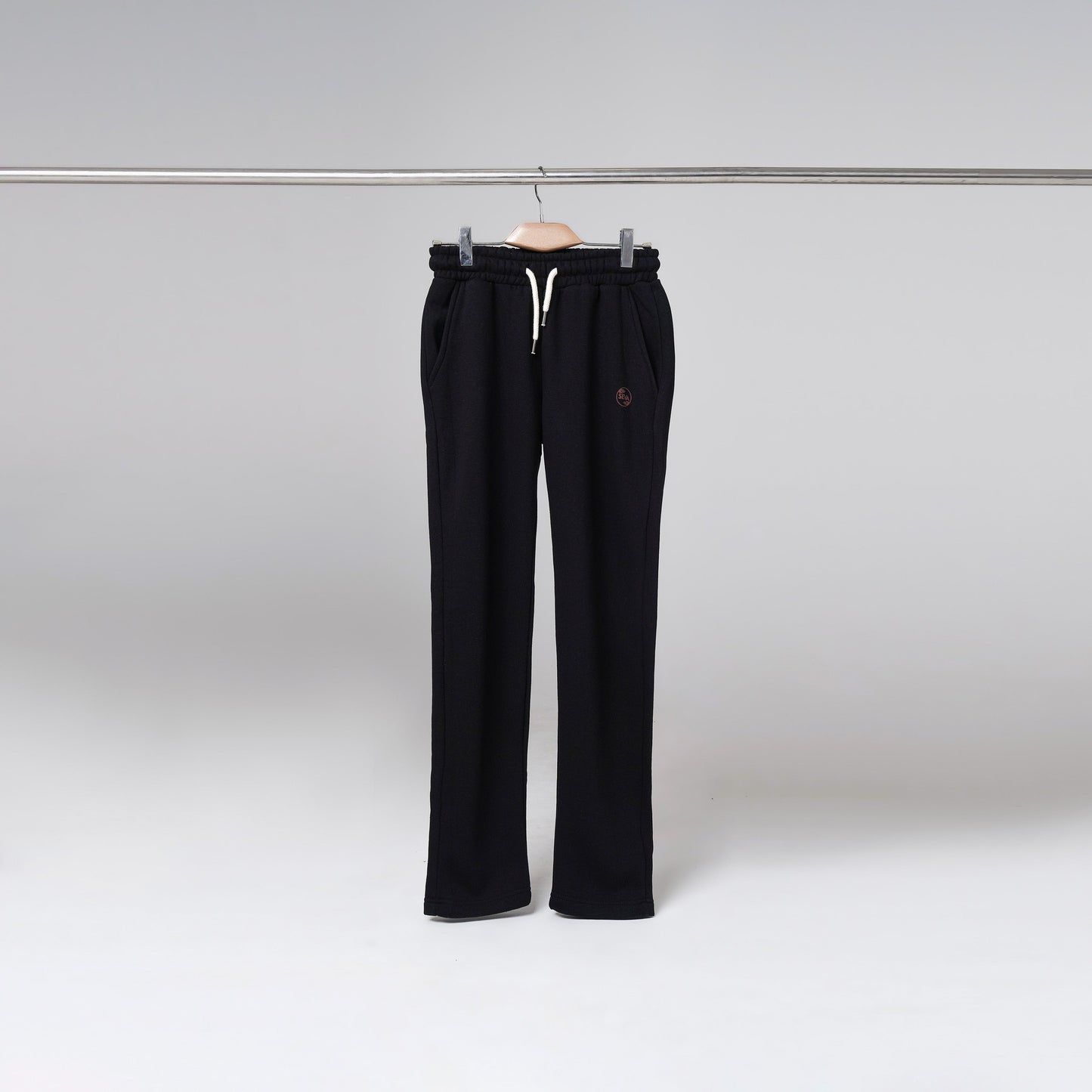 Black Open Bottom Sweatpants