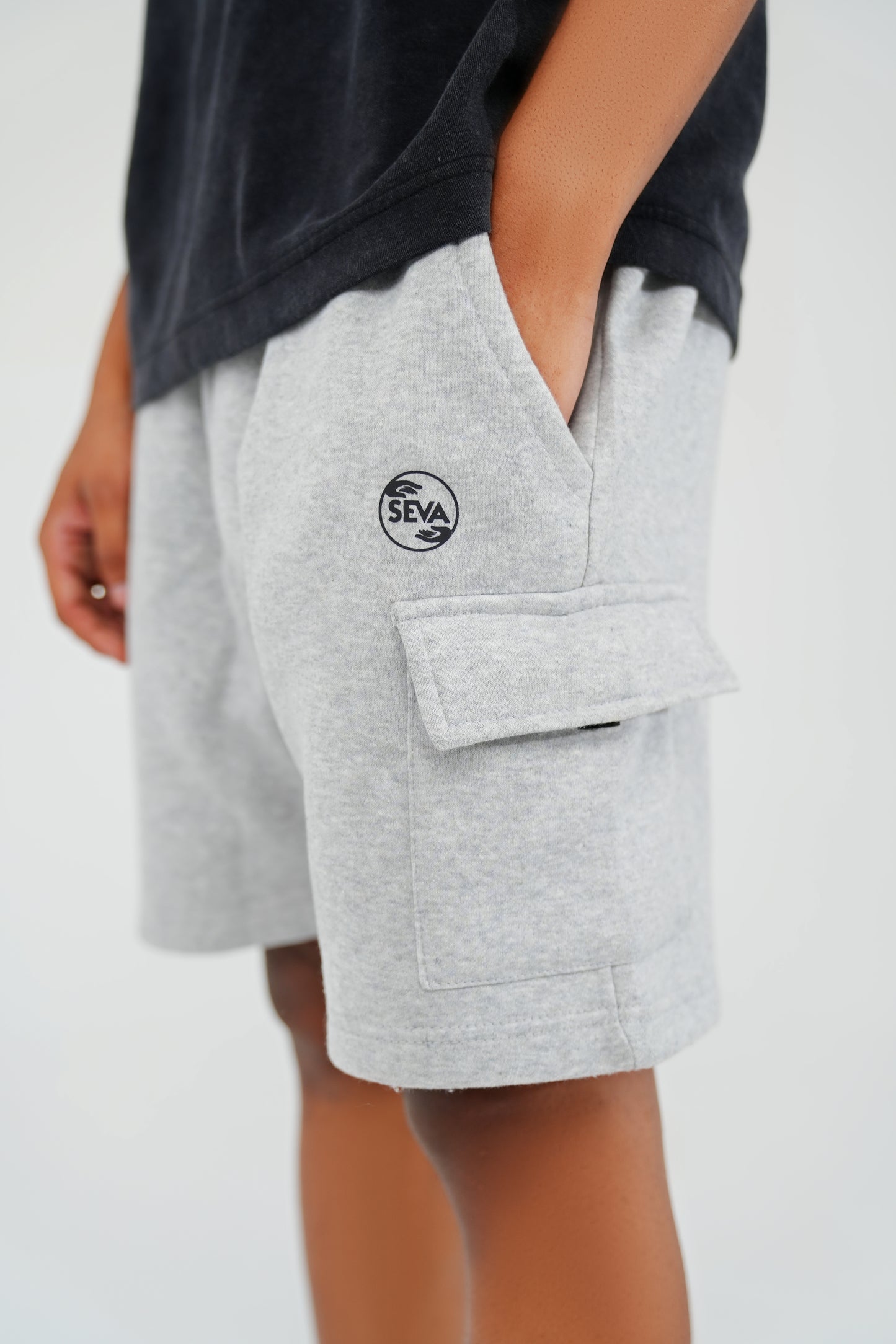 Grey Cargo Shorts