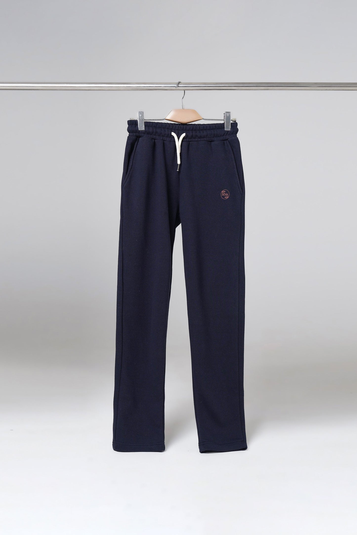 Navy Open Bottom Sweatpants