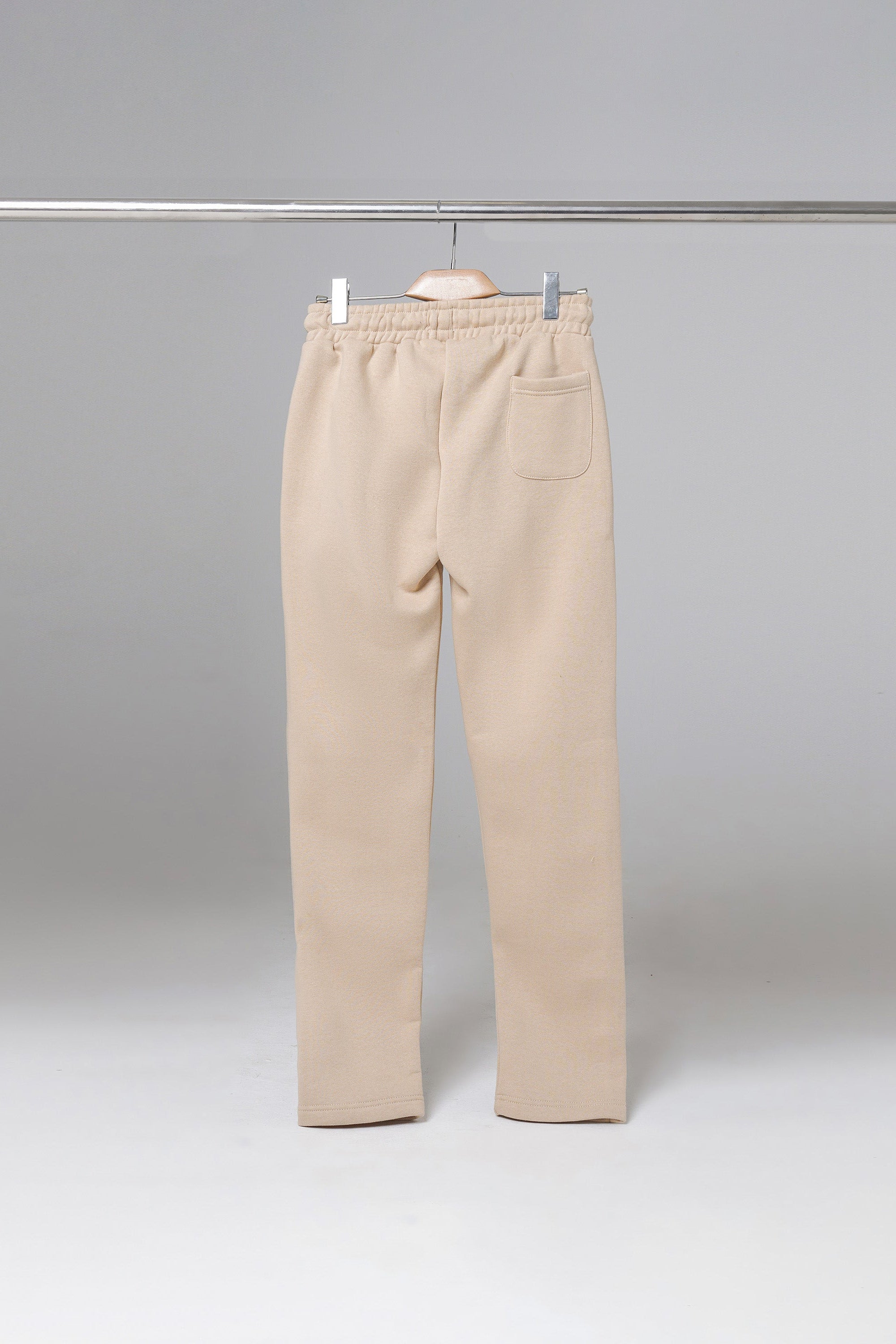 Beige Open Bottom Sweatpants