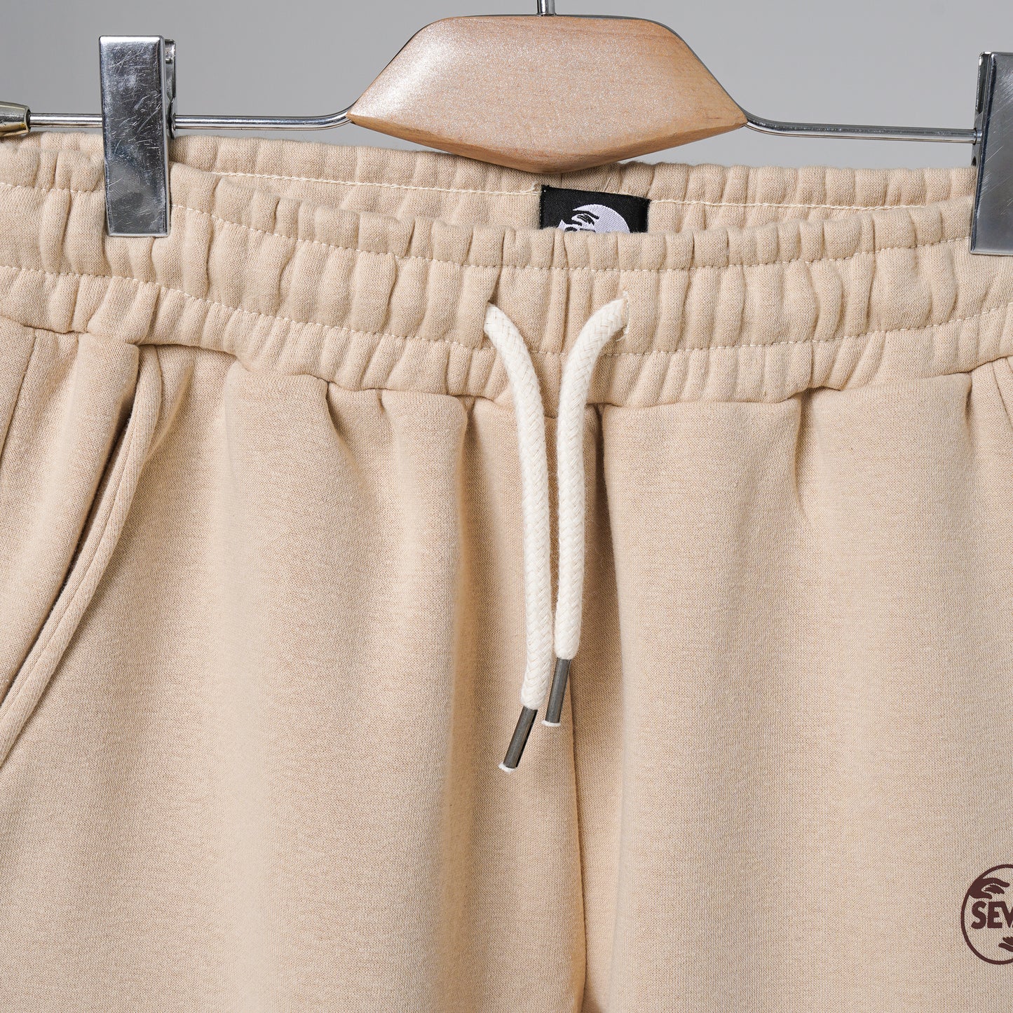 Open Bottom Sweatpants - Beige