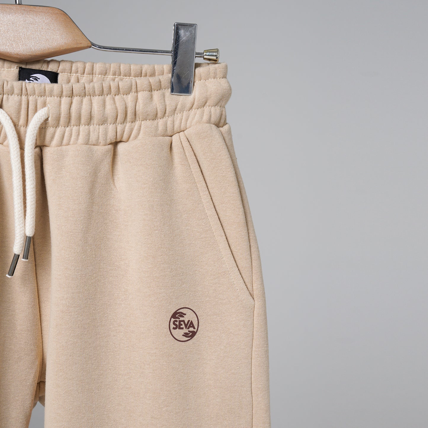 Open Bottom Sweatpants - Beige