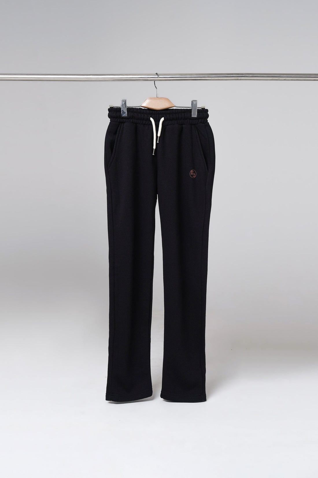 Black Open Bottom Sweatpants