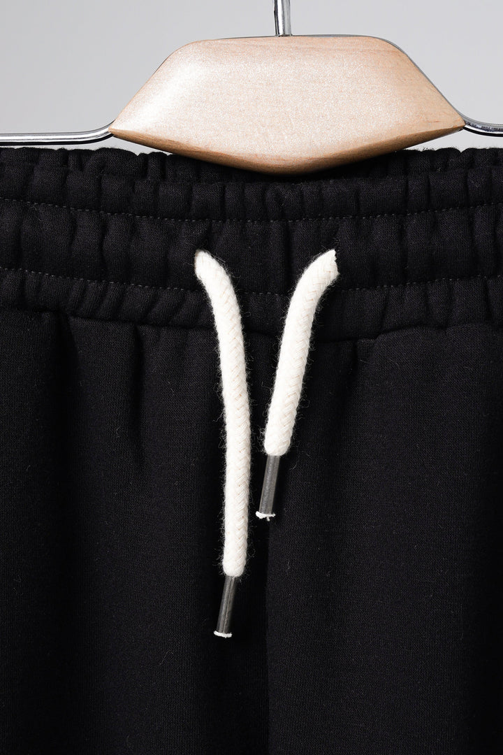 Black Open Bottom Sweatpants