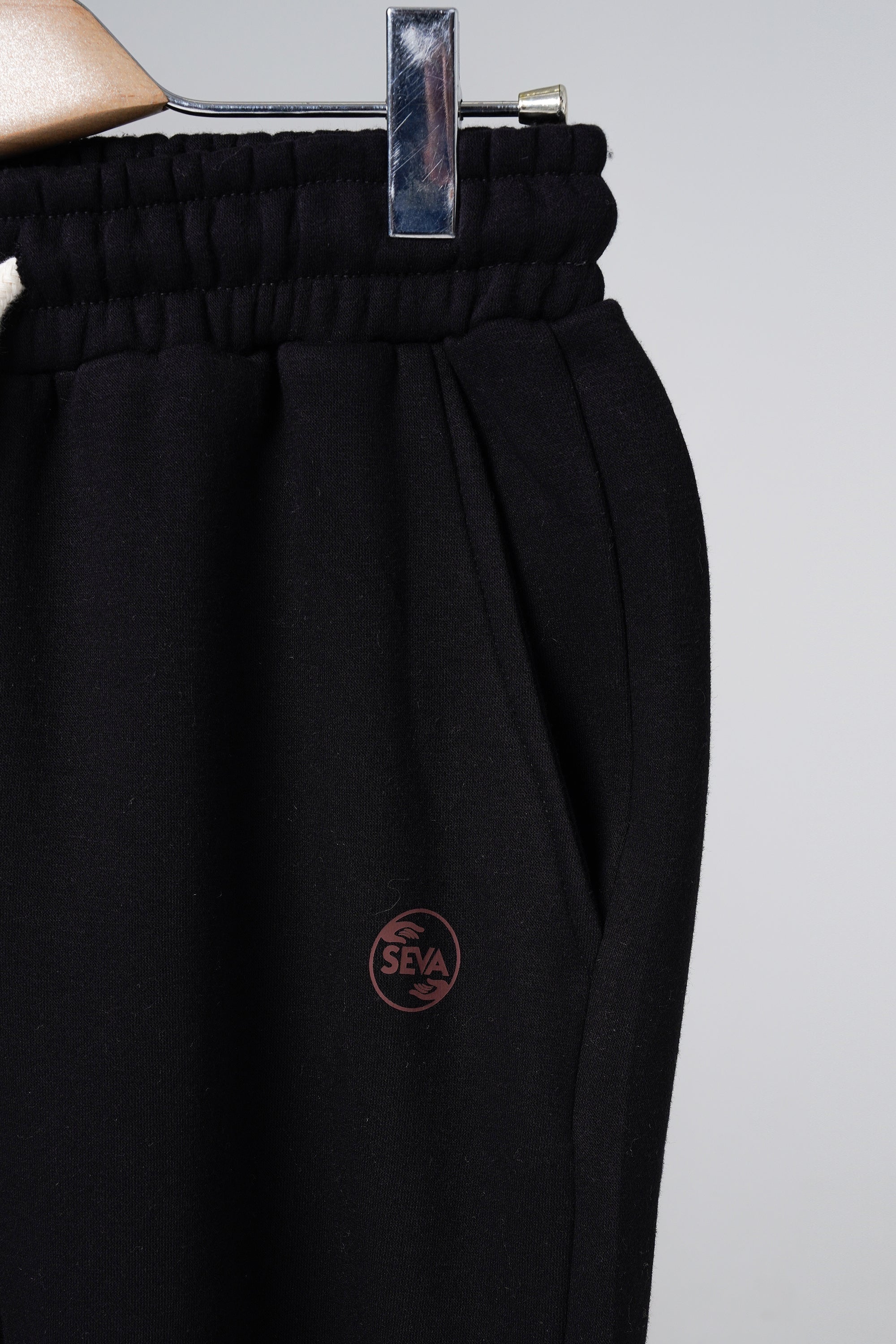 Black Open Bottom Sweatpants