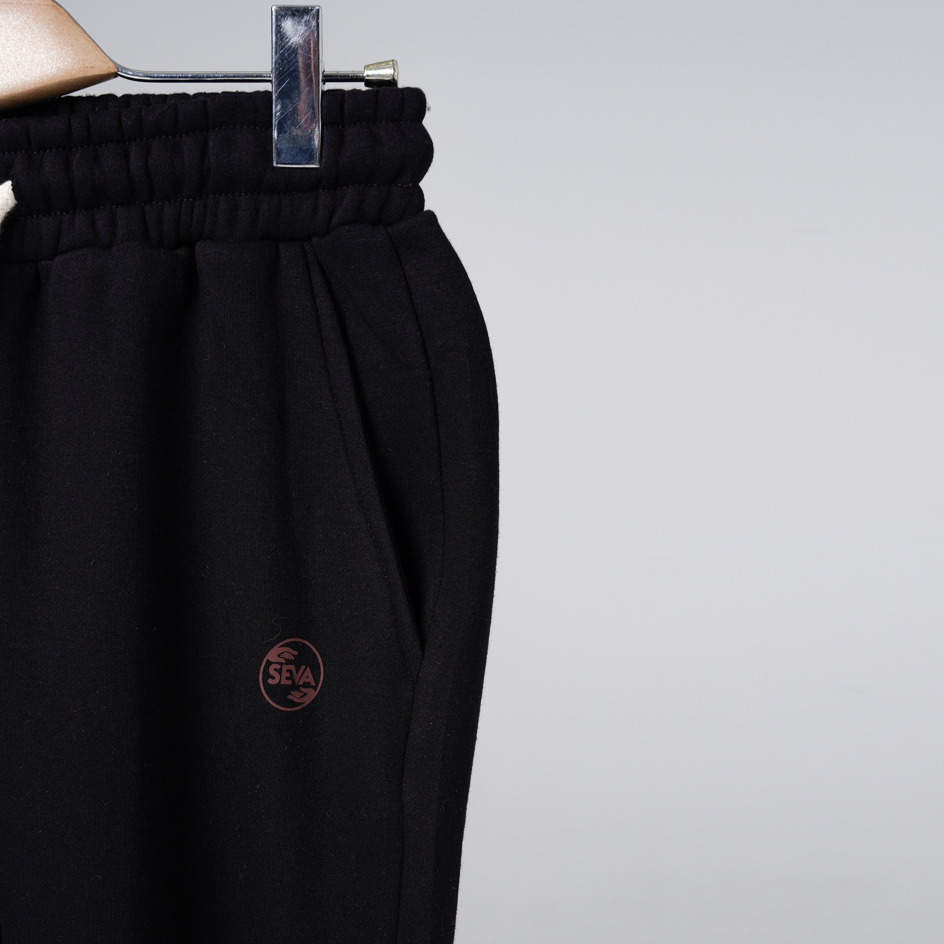 Black Open Bottom Sweatpants