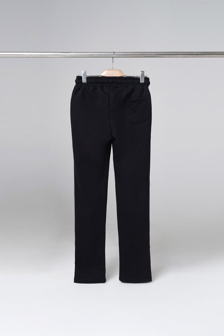 Black Open Bottom Sweatpants