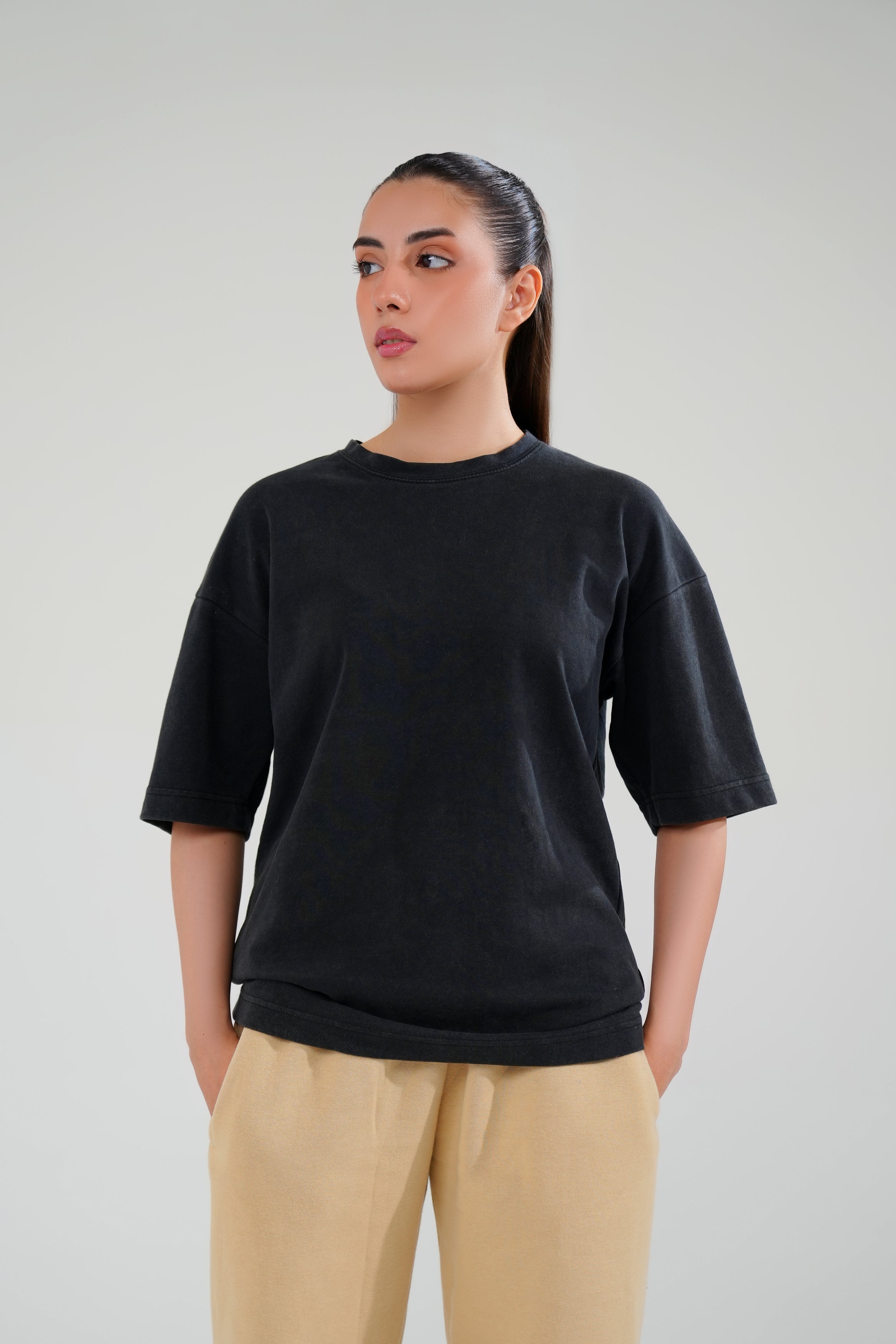 Black Oversized Basic Tee