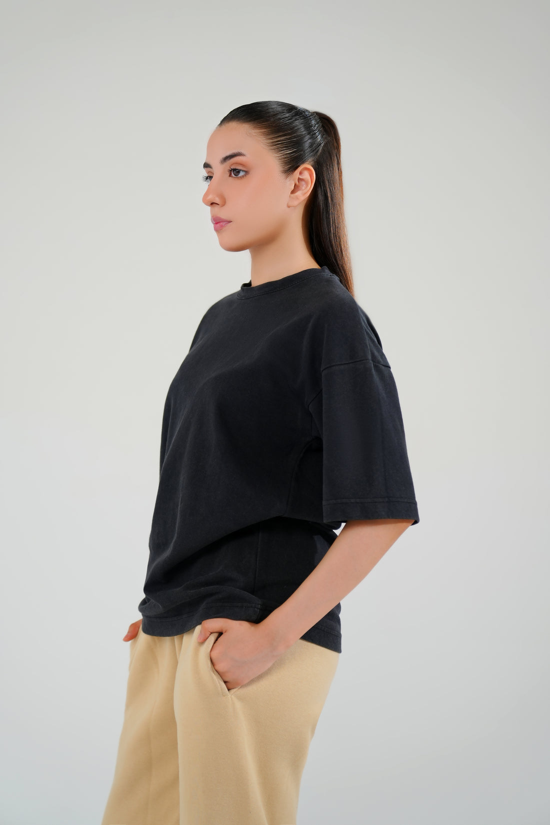 Black Oversized Basic Tee