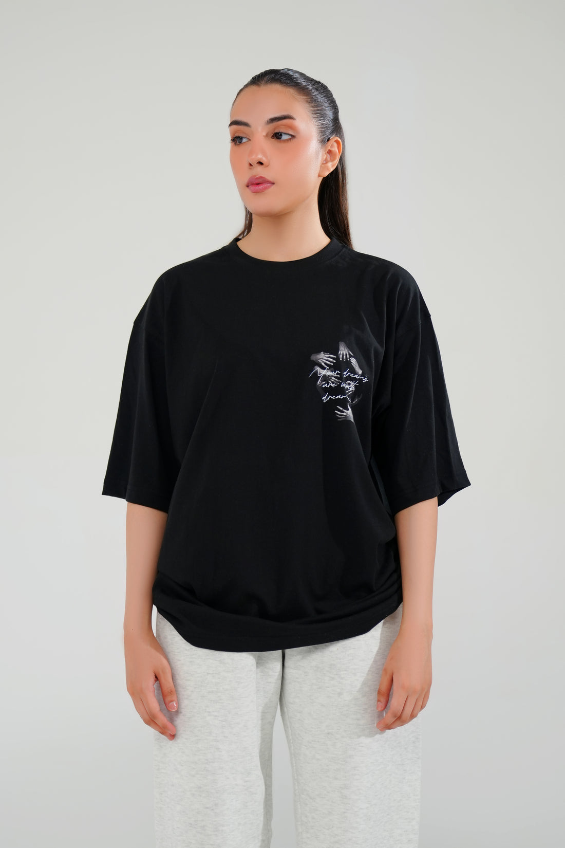 Black Oversized Graphic Tee