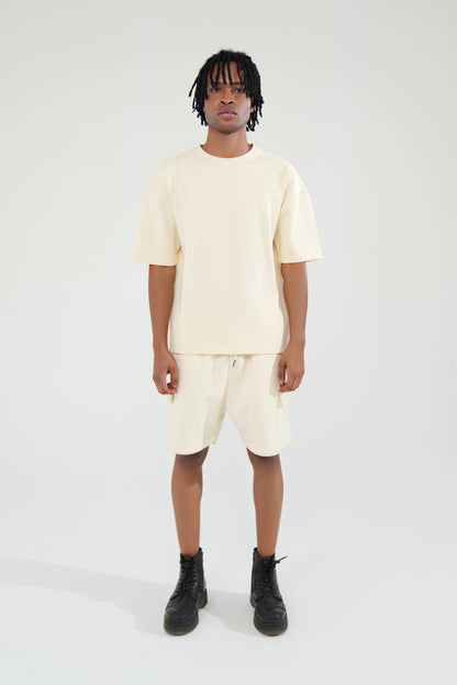 Beige Oversized Basic Tee