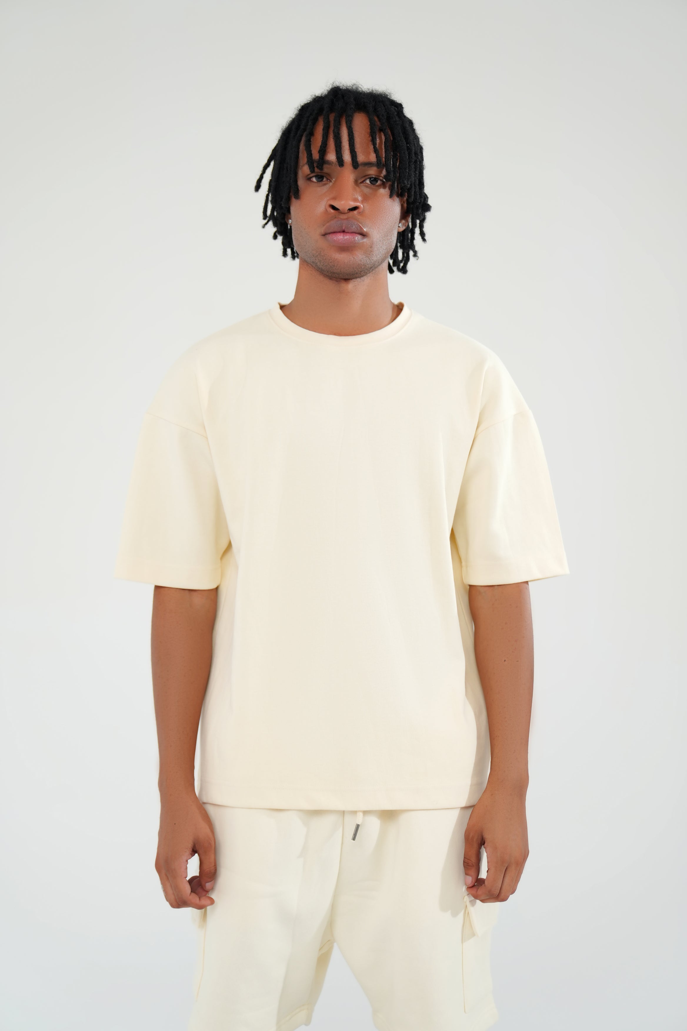 Beige Oversized Basic Tee