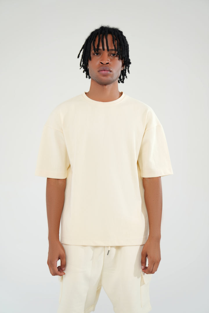 Beige Oversized Basic Tee