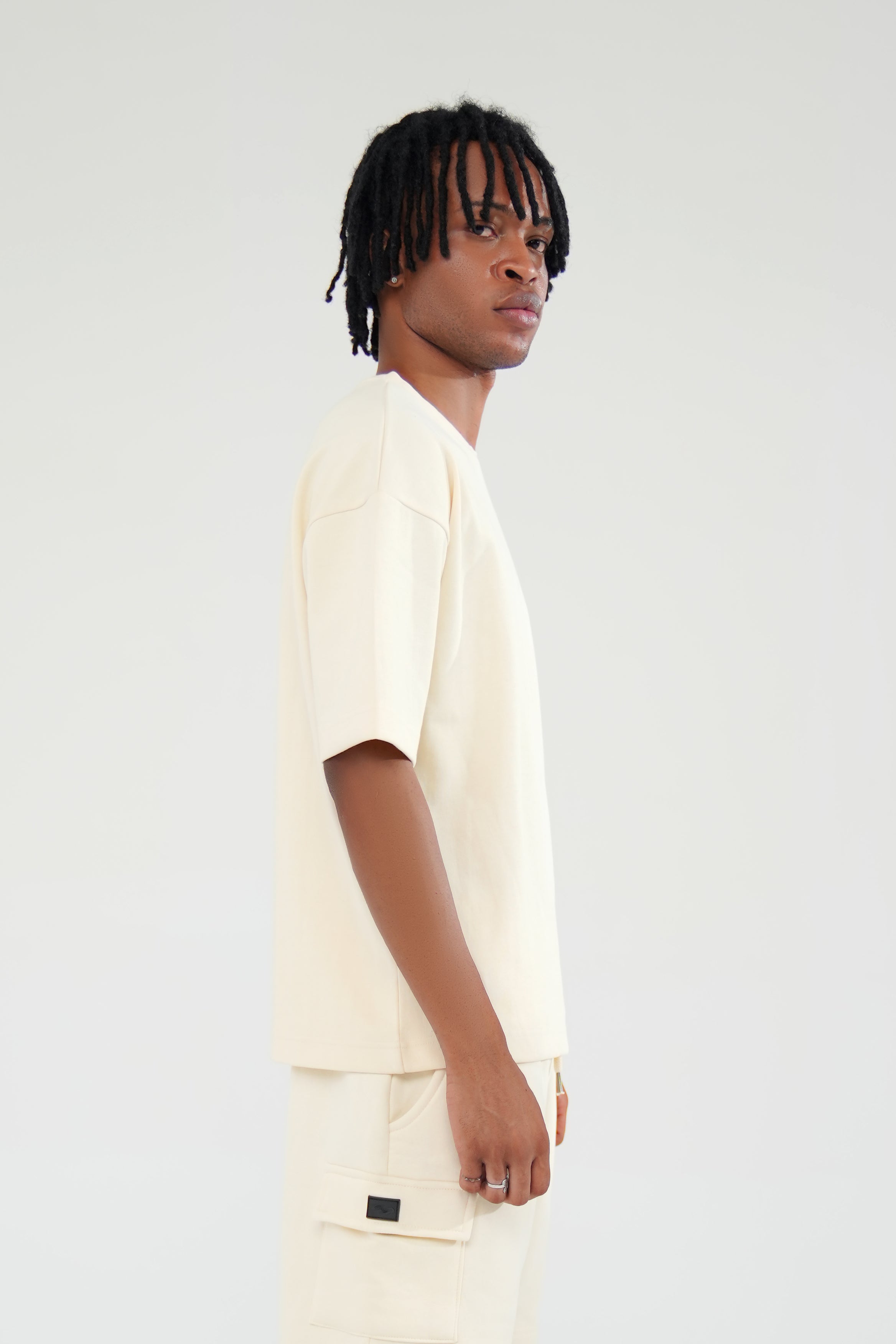 Beige Oversized Basic Tee