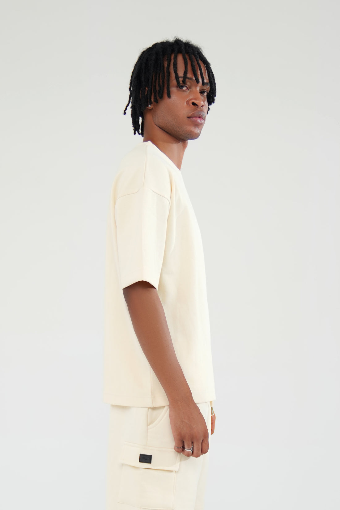 Beige Oversized Basic Tee