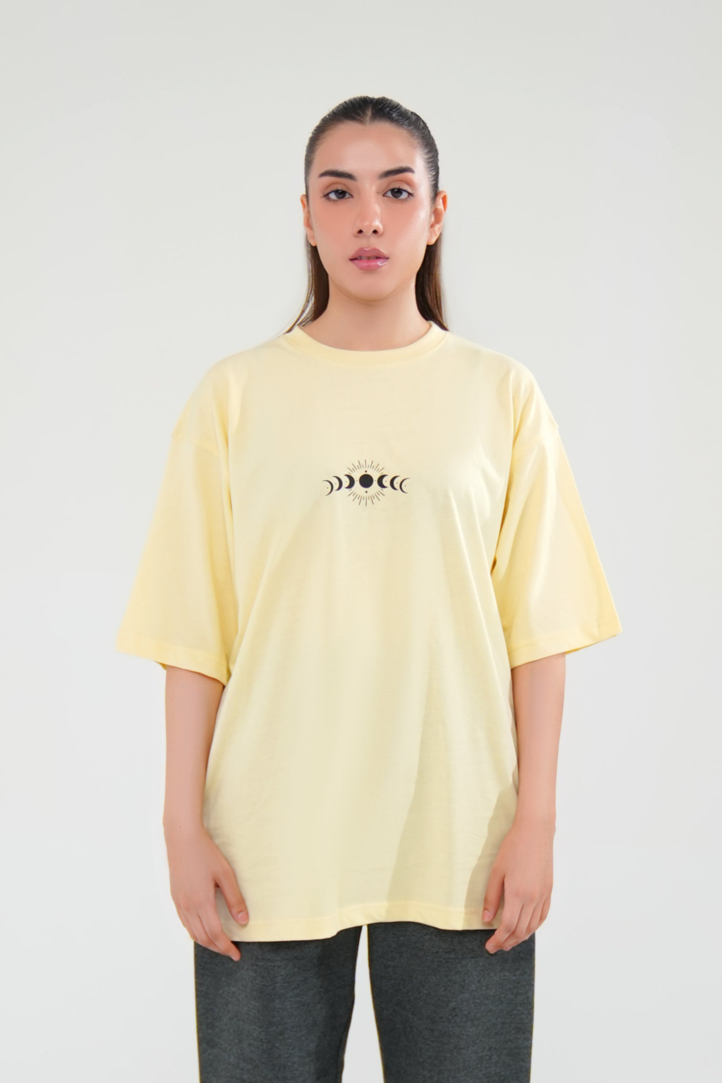 Beige Oversized Graphic Tee