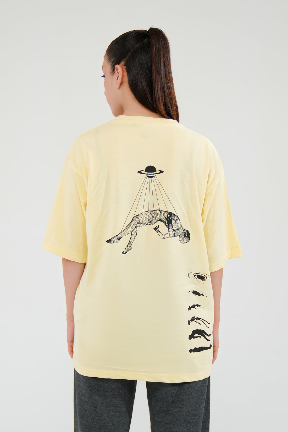 Beige Oversized Graphic Tee
