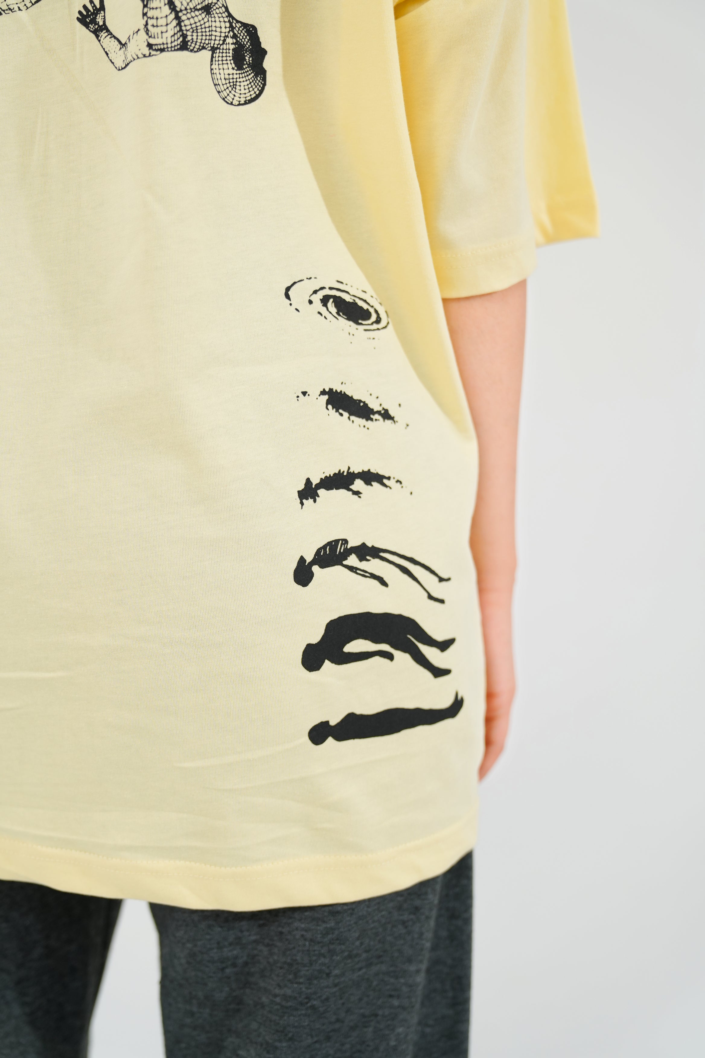 Beige Oversized Graphic Tee