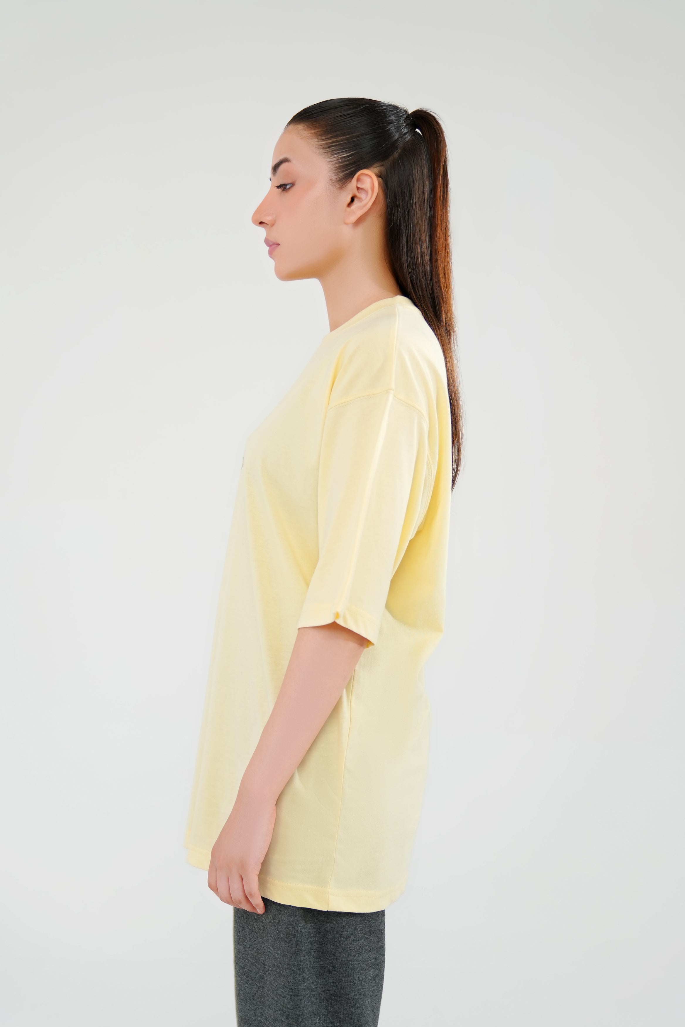 Beige Oversized Graphic Tee