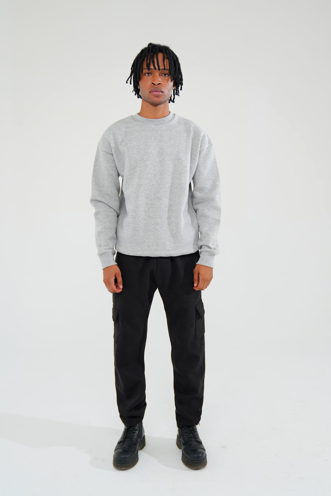 Melange Grey Sweat Shirt - Men