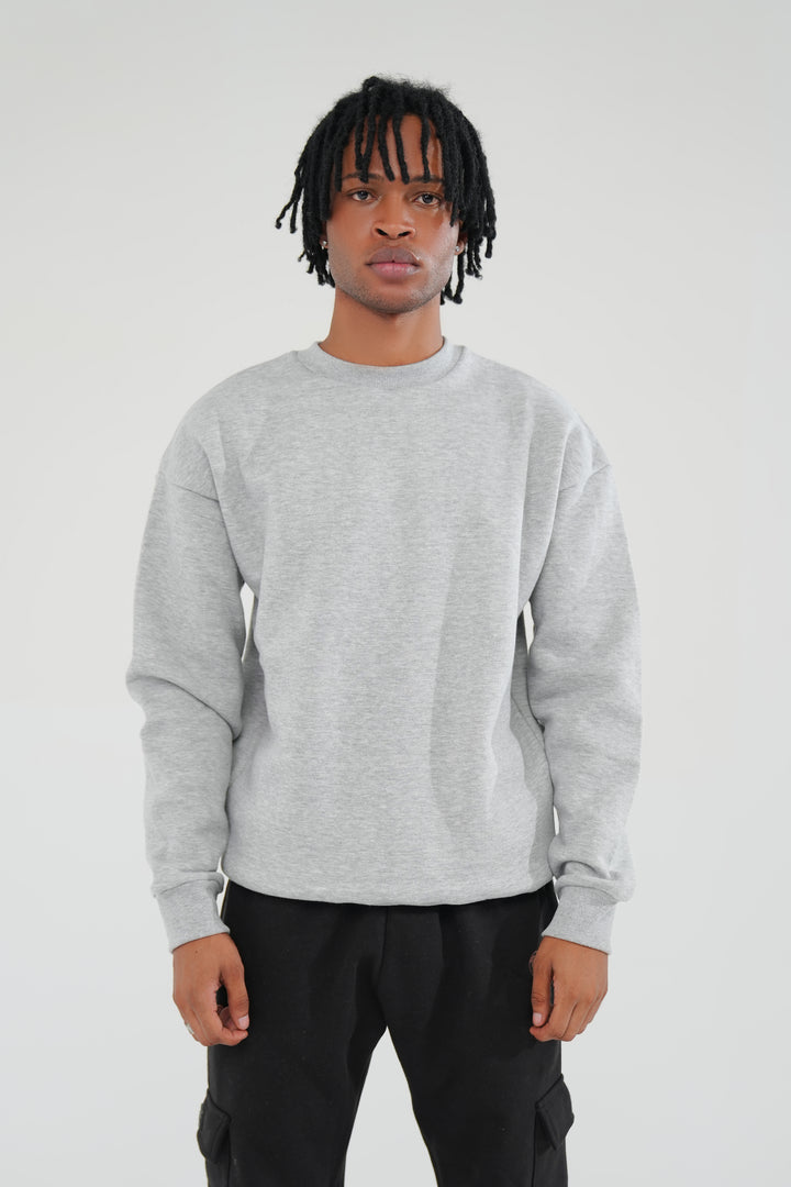 Melange Grey Sweat Shirt - Men