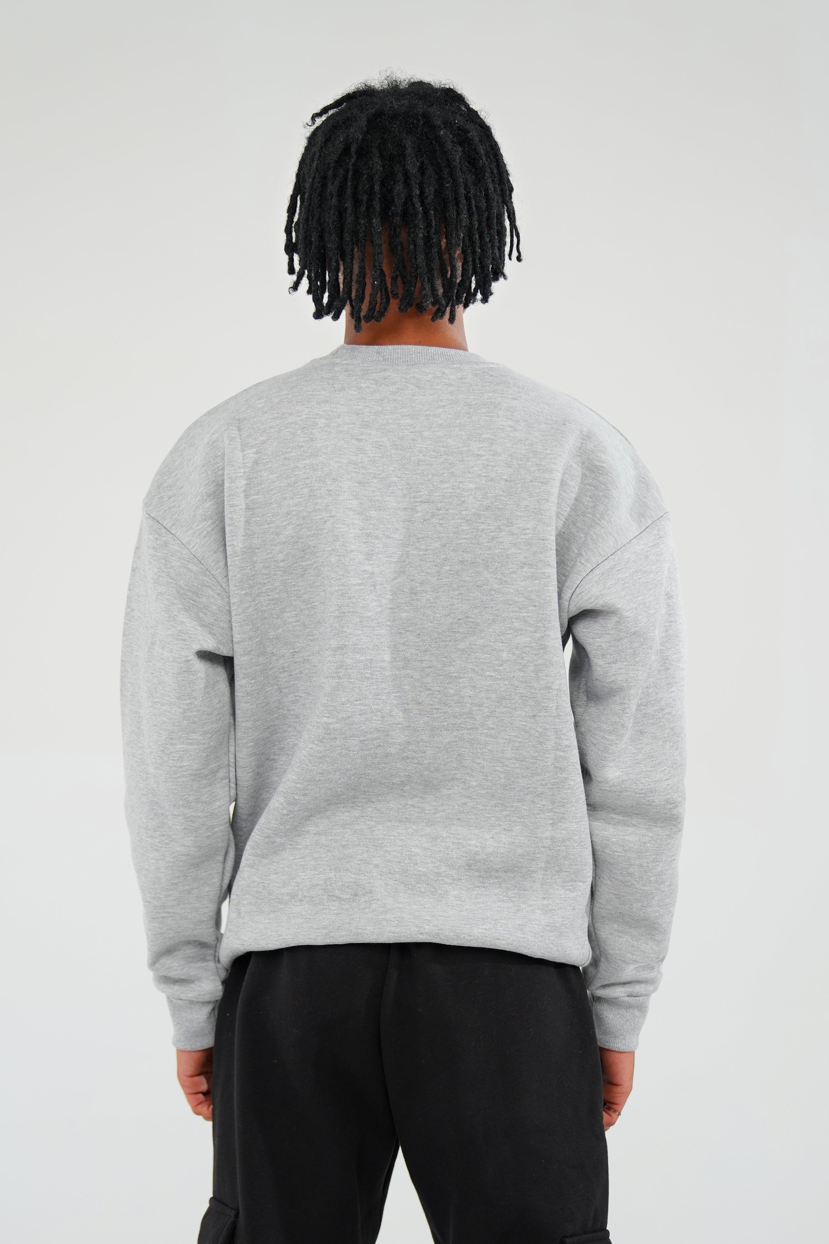 Melange Grey Sweat Shirt - Men