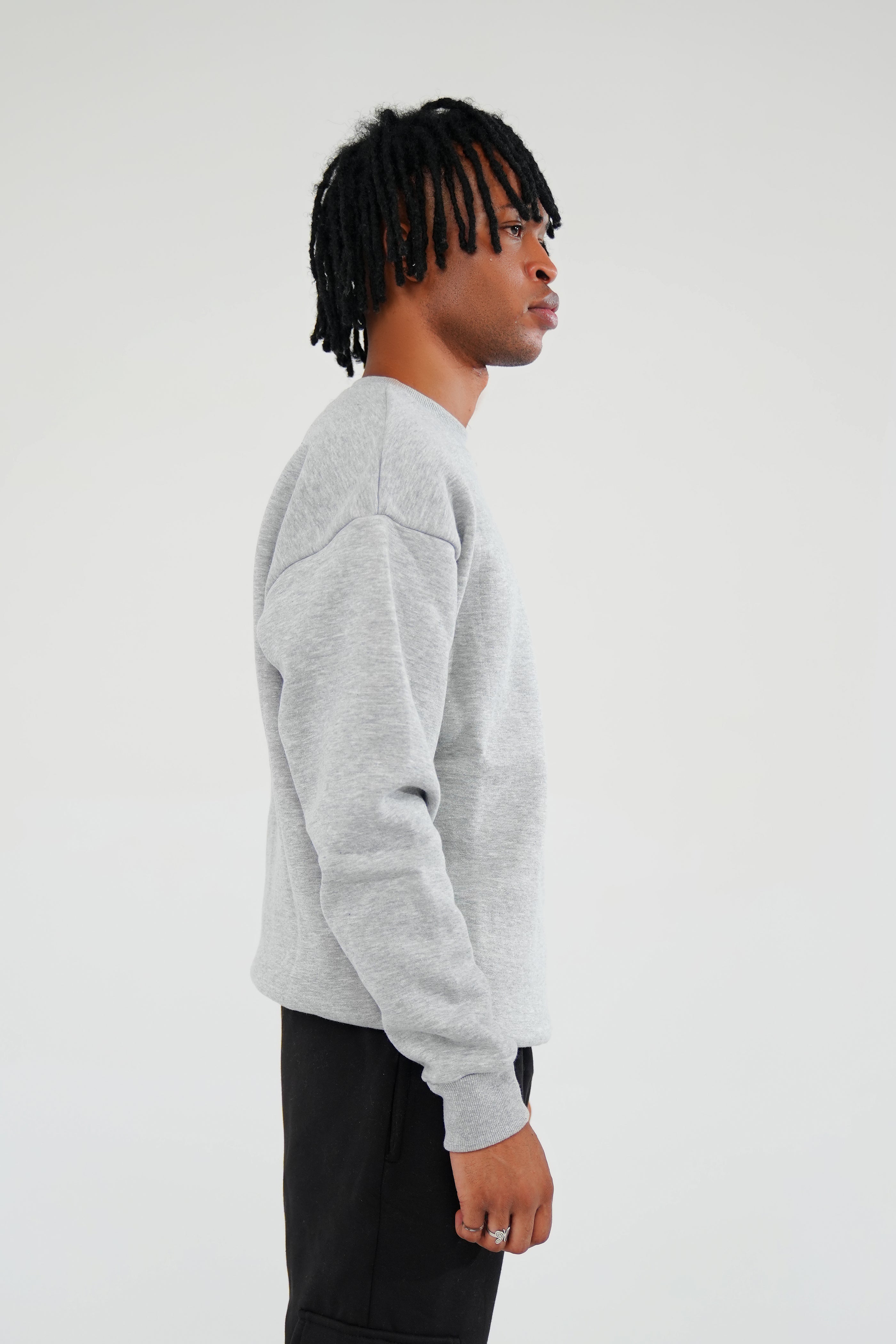 Melange Grey Sweat Shirt - Men