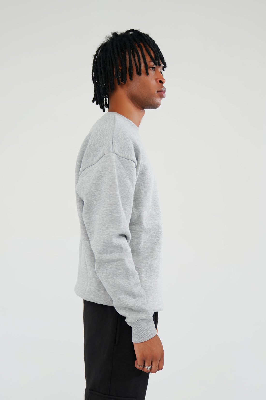 Melange Grey Sweat Shirt - Men