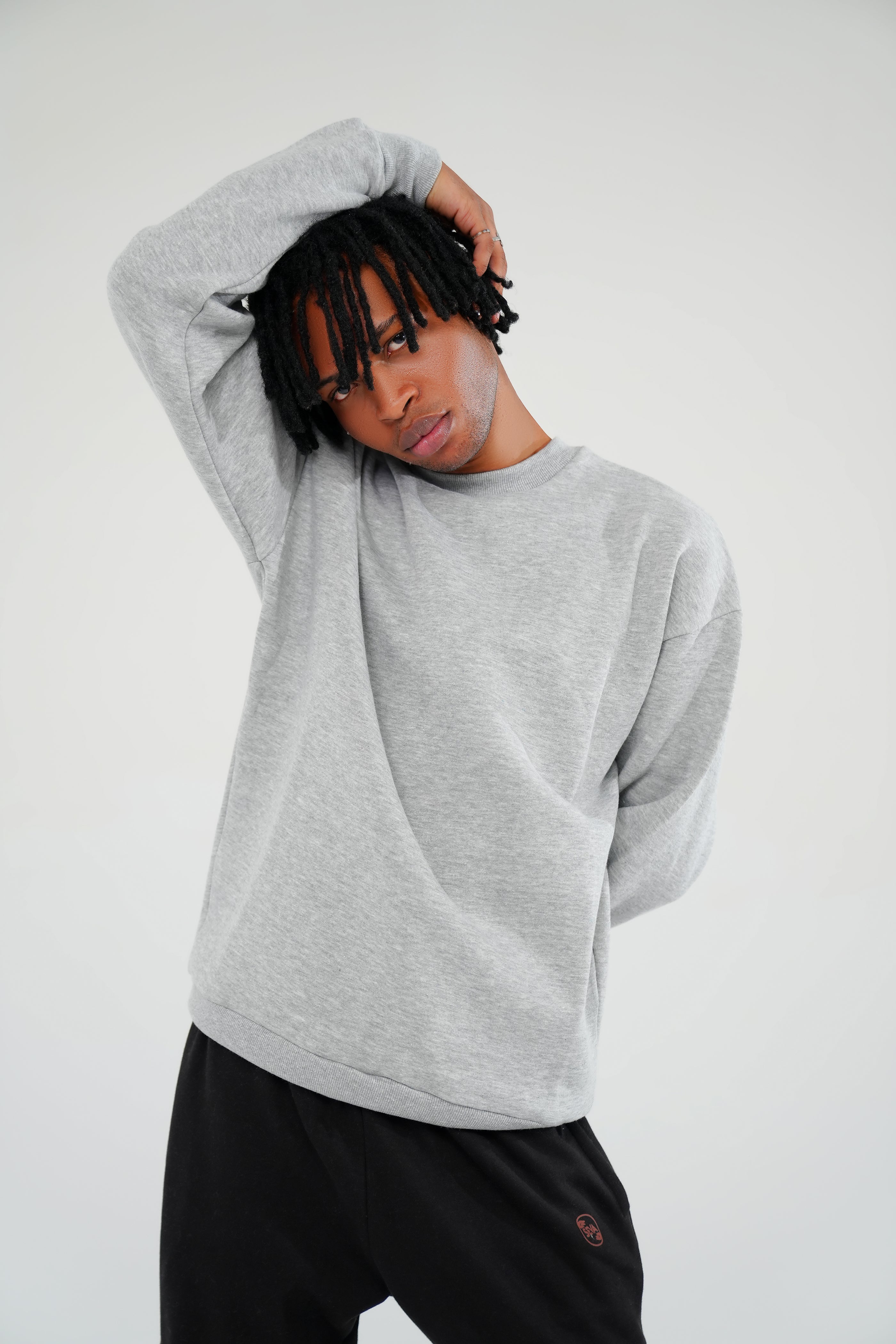 Melange Grey Sweat Shirt - Men