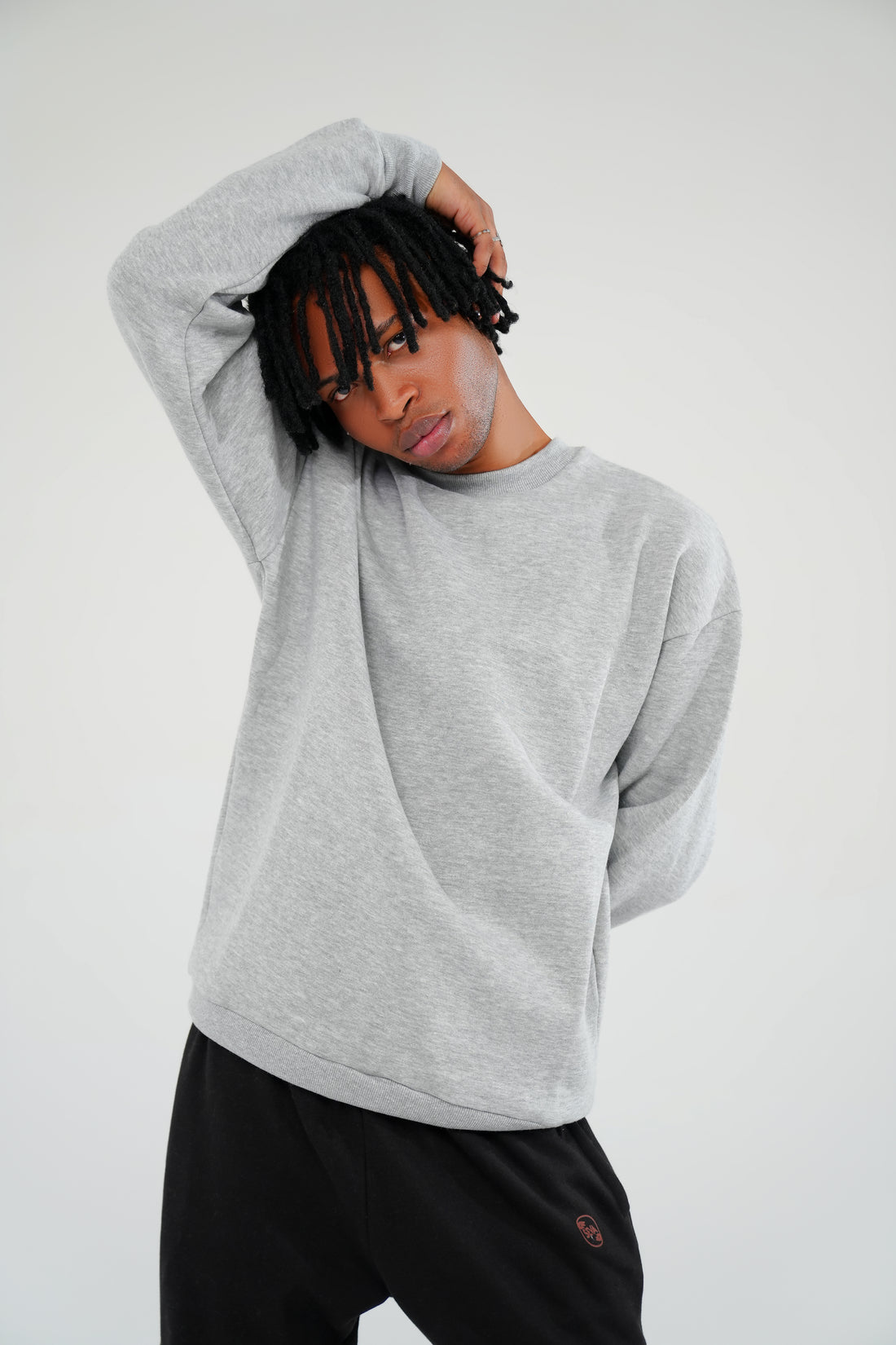 Melange Grey Sweat Shirt - Men