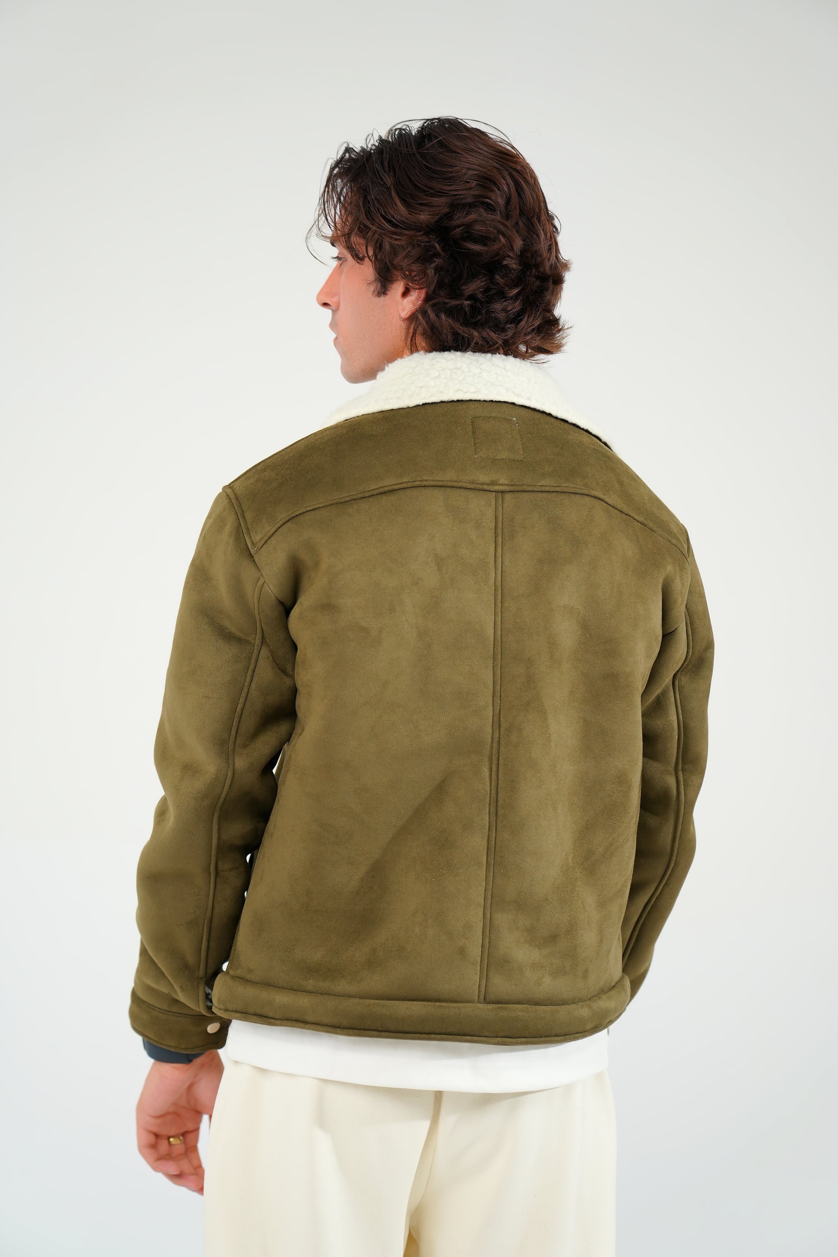 Olive Green Premium Suede Jacket