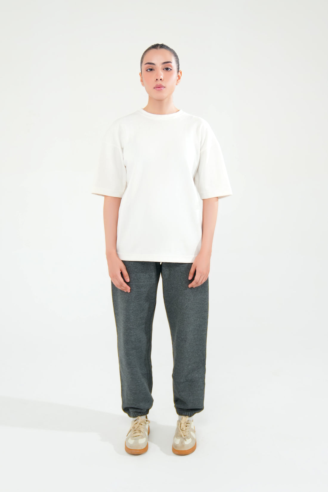 White Oversized Basic Tee