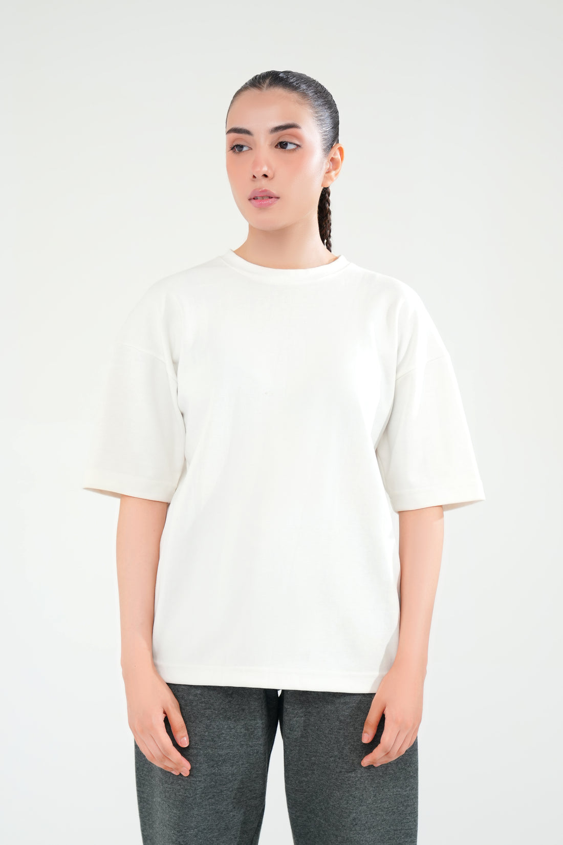 White Oversized Basic Tee
