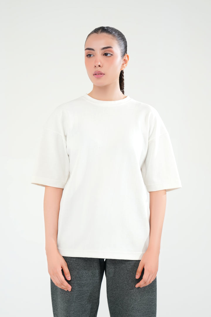 White Oversized Basic Tee