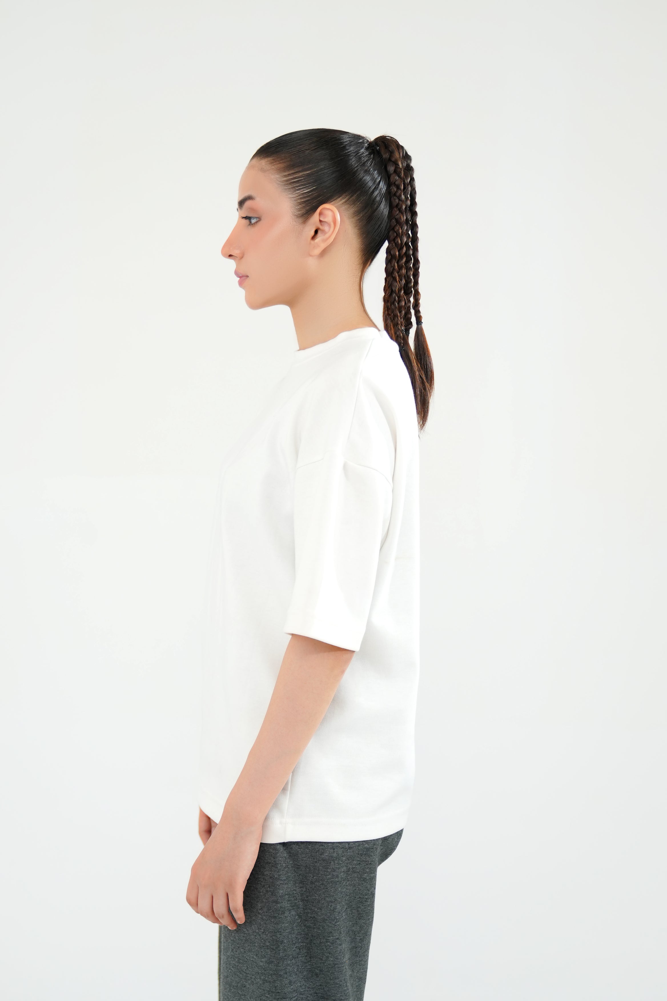 White Oversized Basic Tee