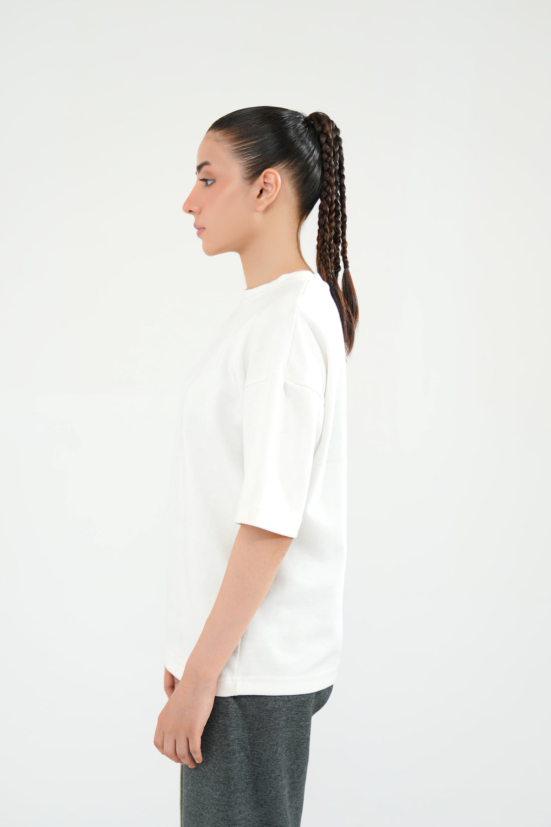 White Oversized Basic Tee