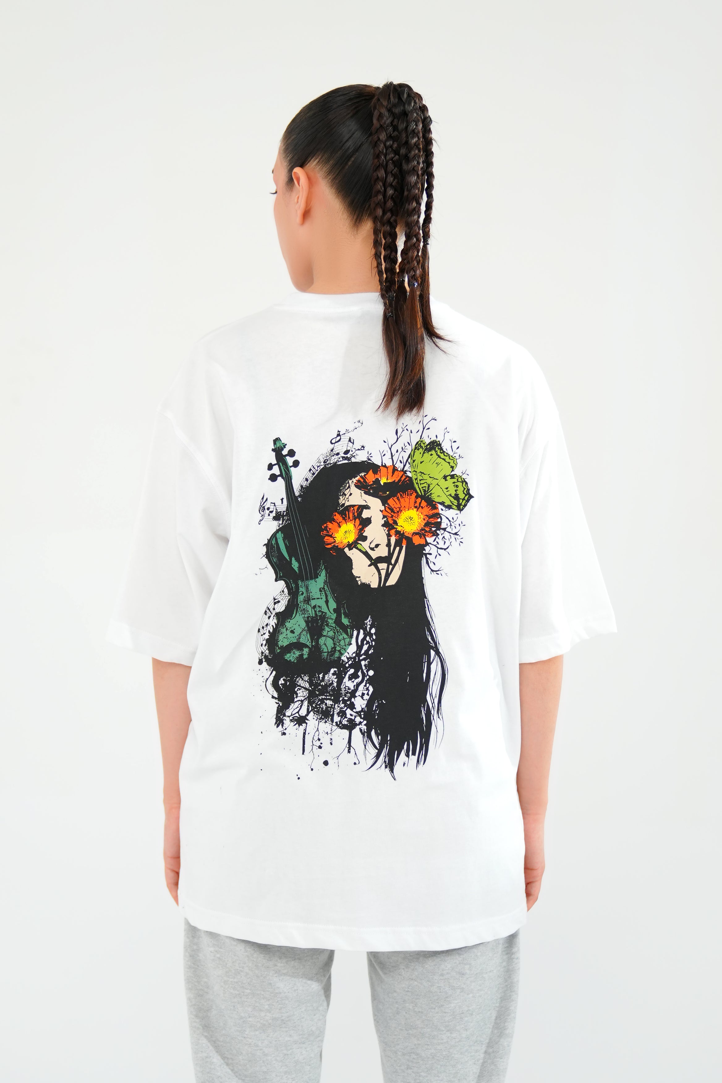 White Oversized Graphic Tee