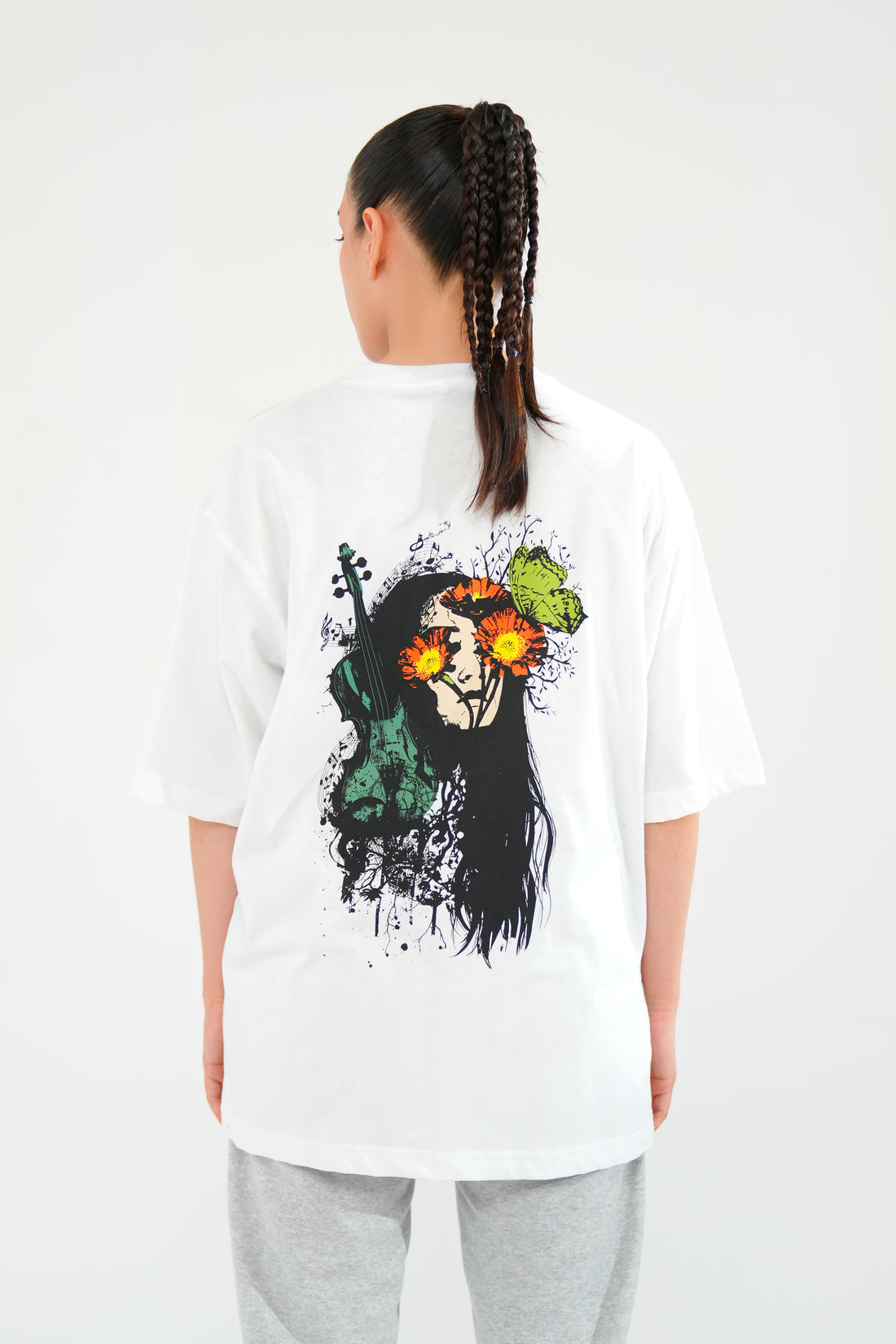 White Oversized Graphic Tee