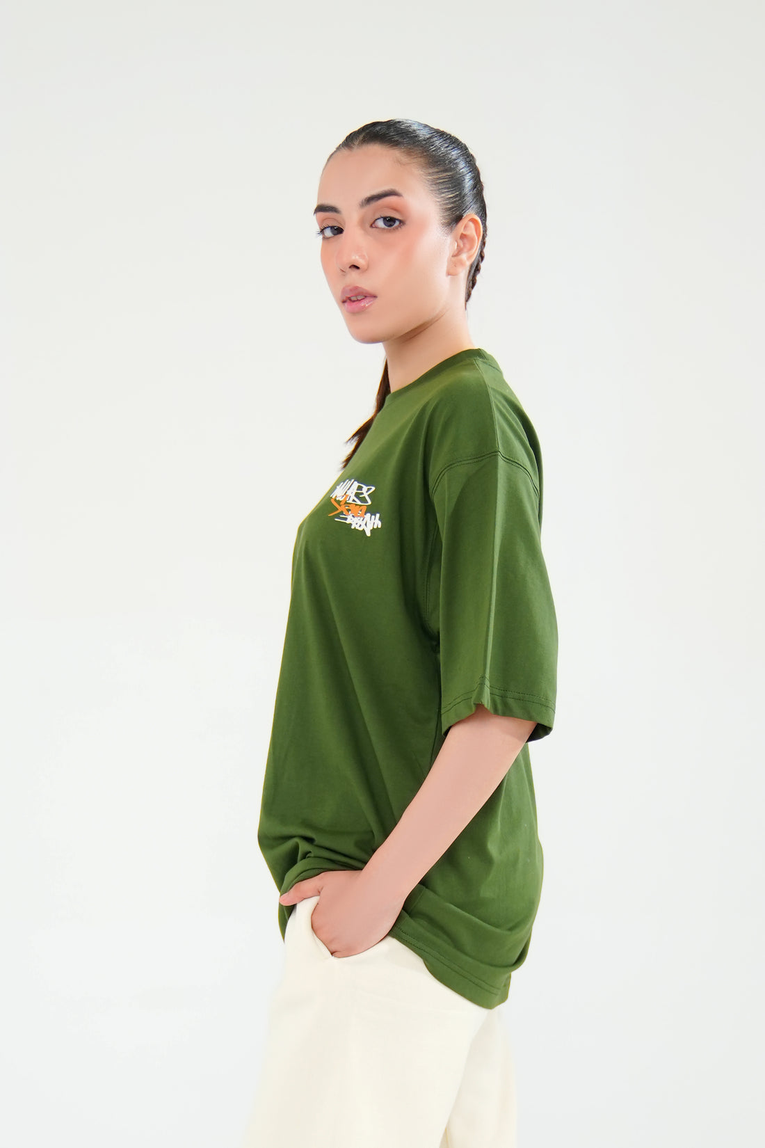 Green Oversized Graphic Tee