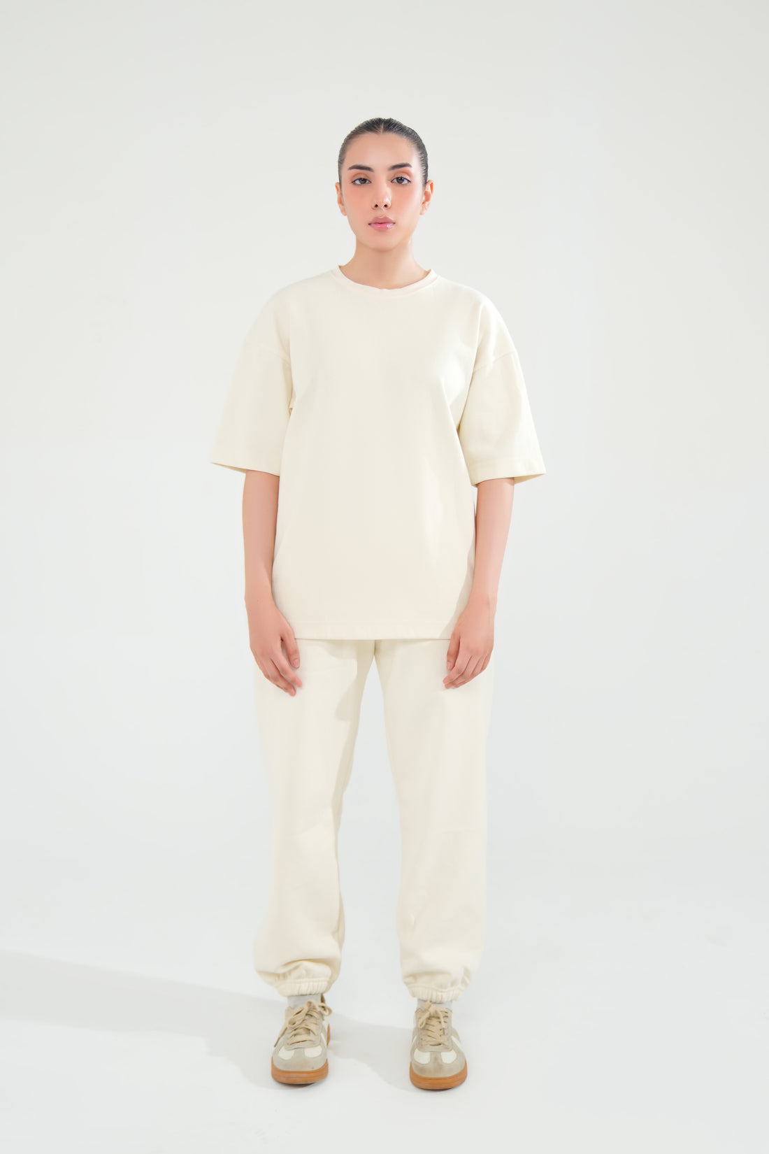Beige Oversized Basic Tee