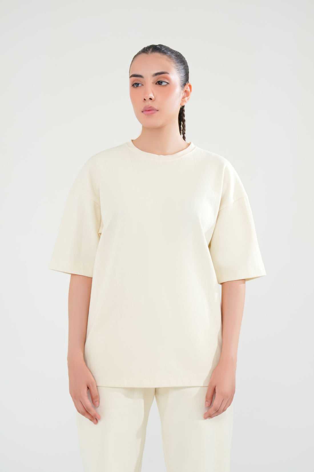 Beige Oversized Basic Tee