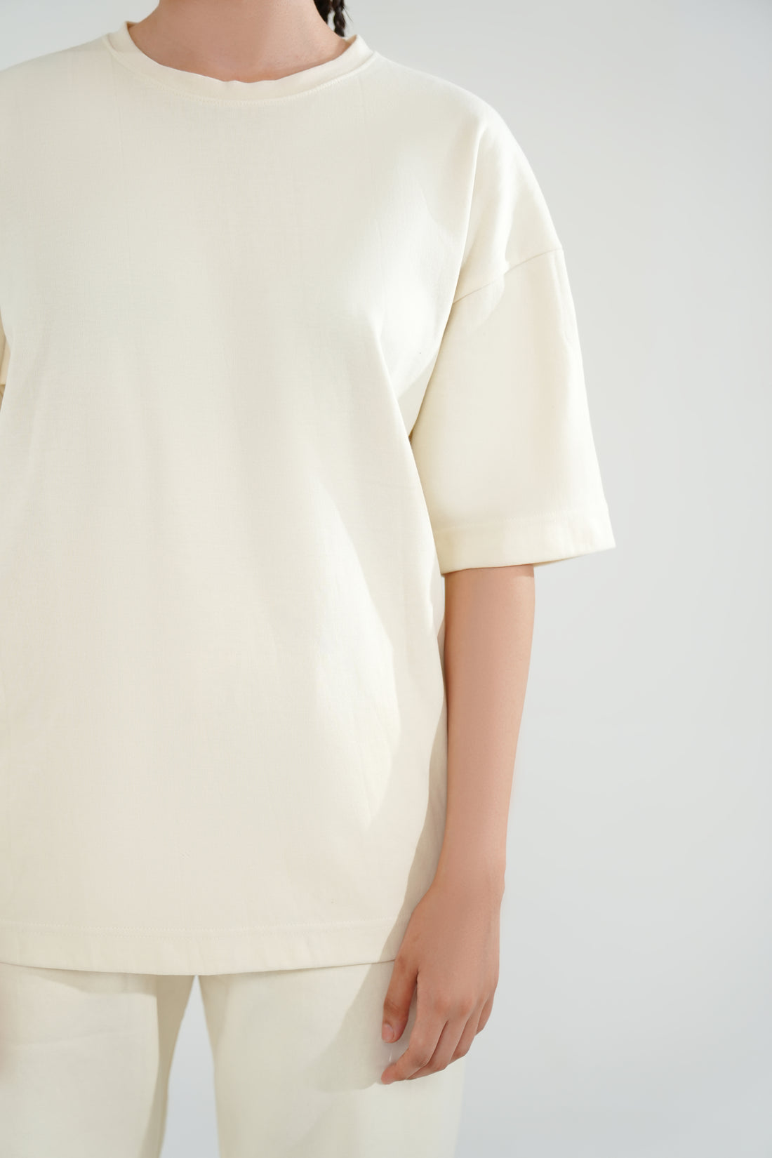 Beige Oversized Basic Tee