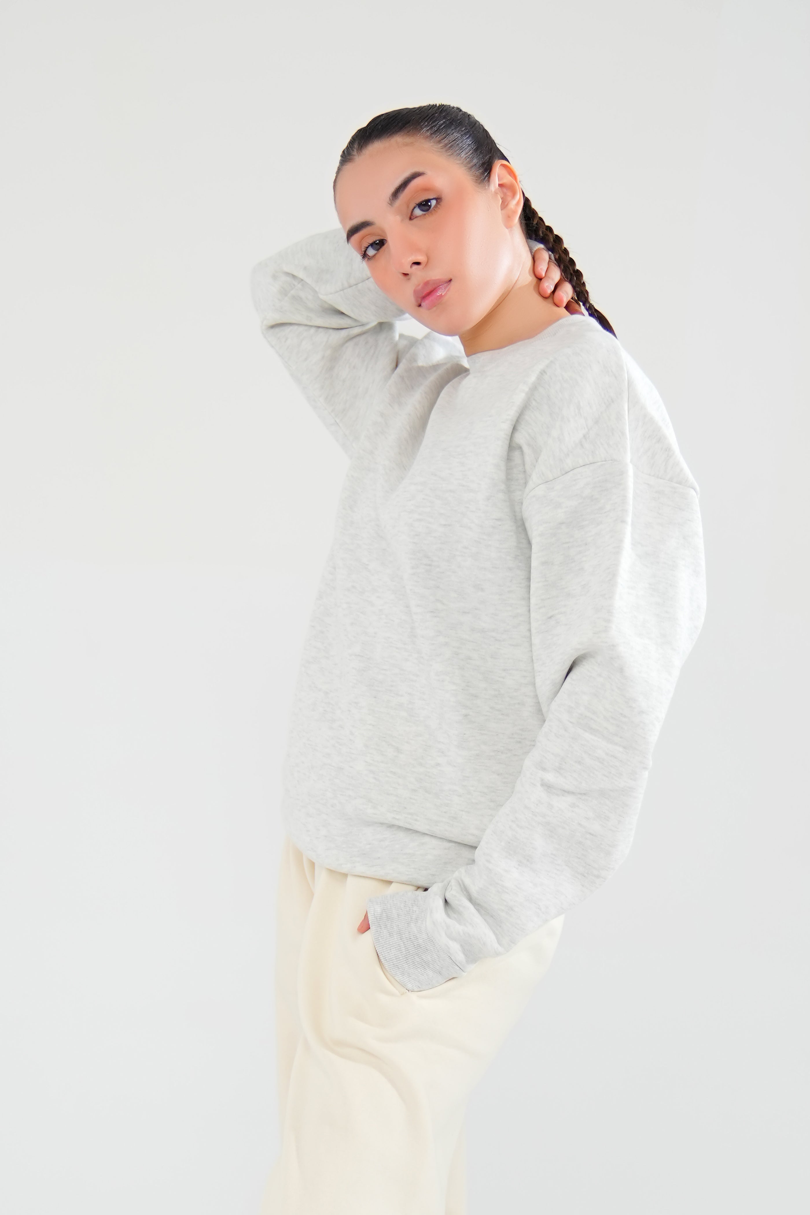 Smoke Grey Sweat Shirt - Women