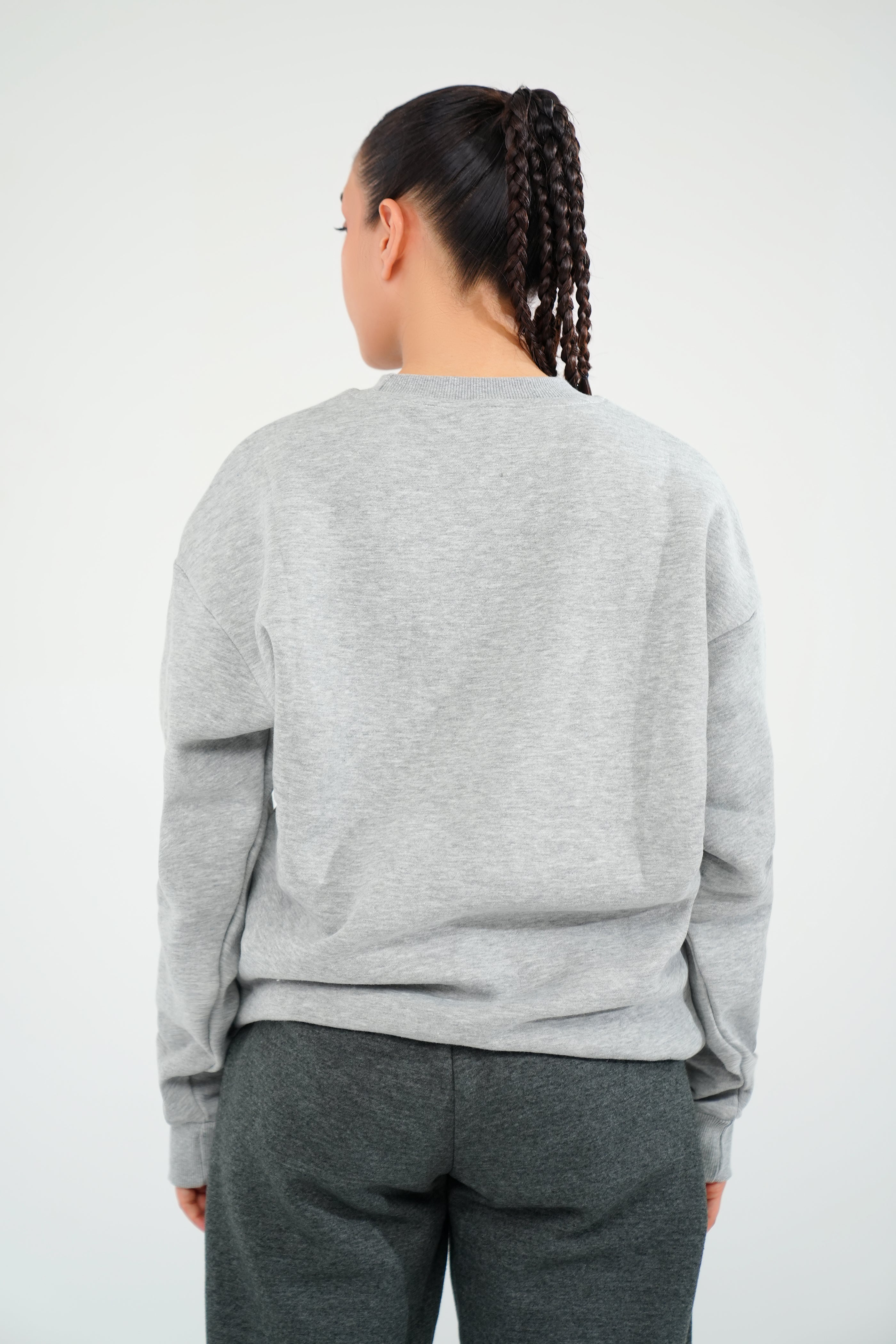 Melange Grey Sweat Shirt - Women