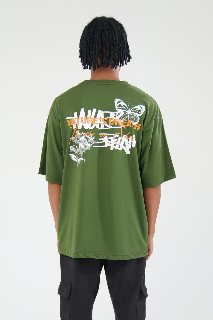 Green Oversized Graphic Tee
