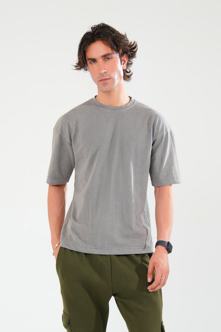 Grey Oversized Basic Tee