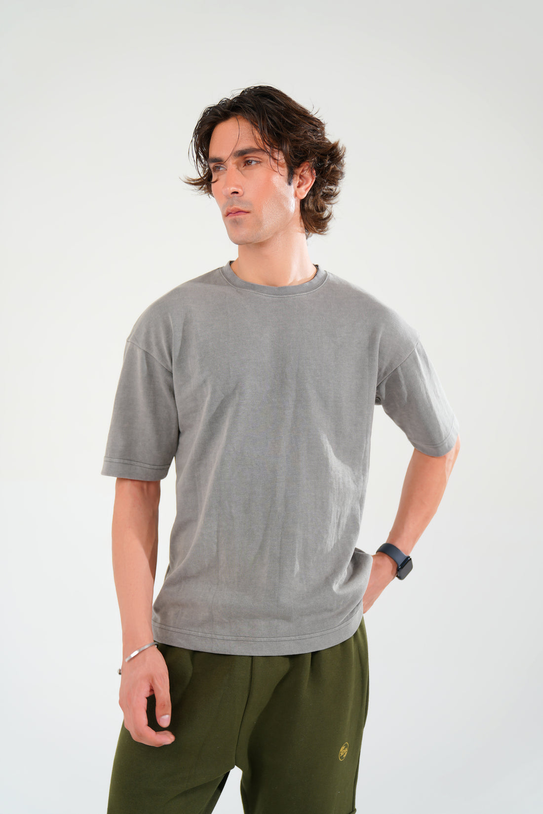 Grey Oversized Basic Tee