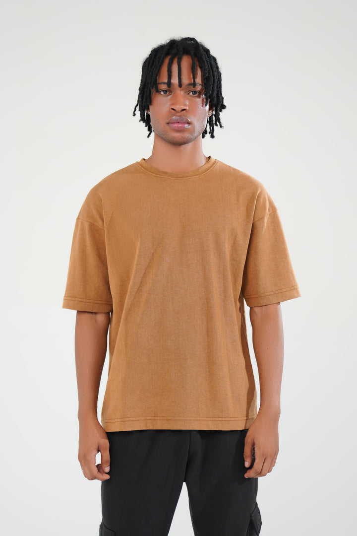 Brown Oversized Basic Tee