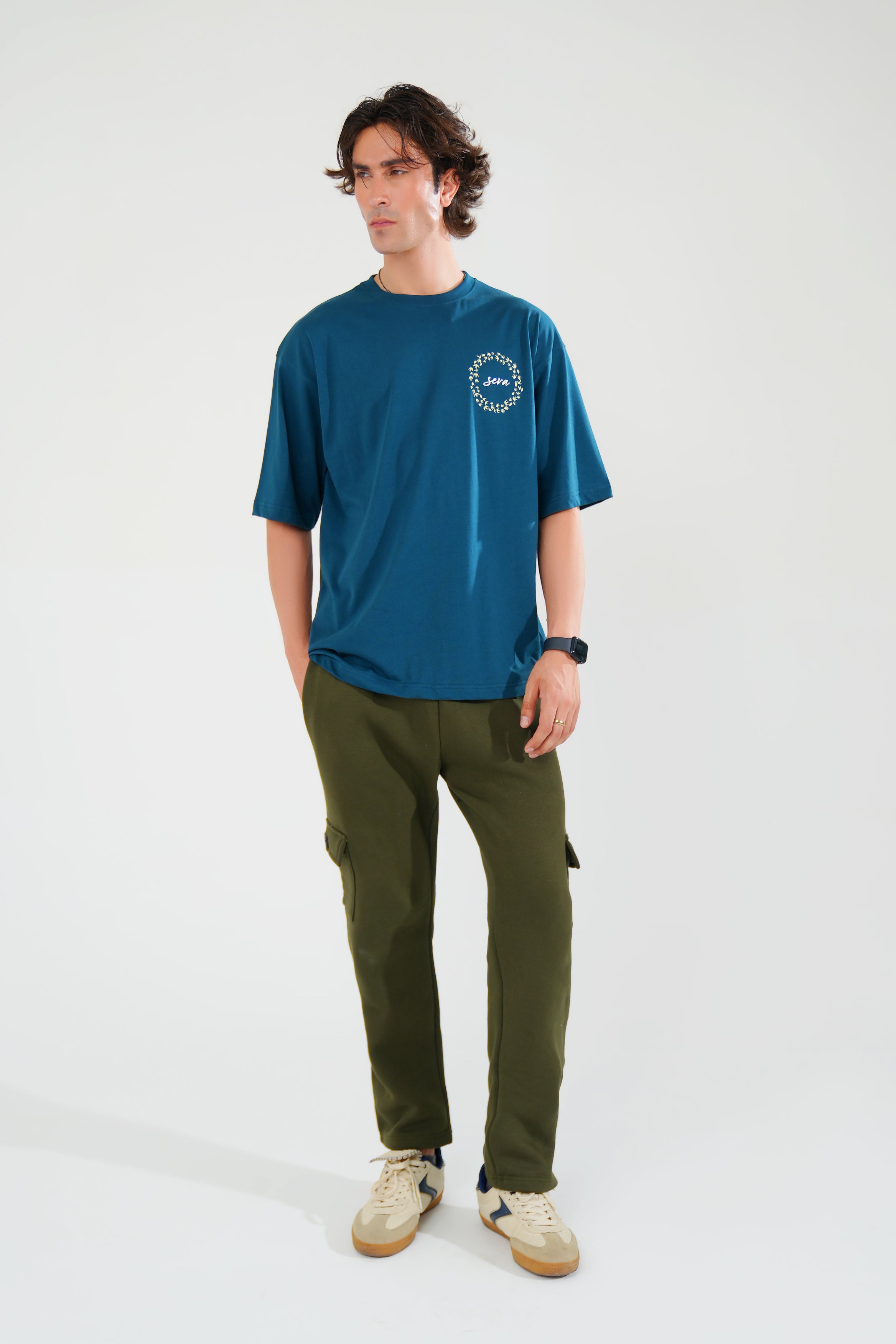 Blue Oversized Graphic Tee