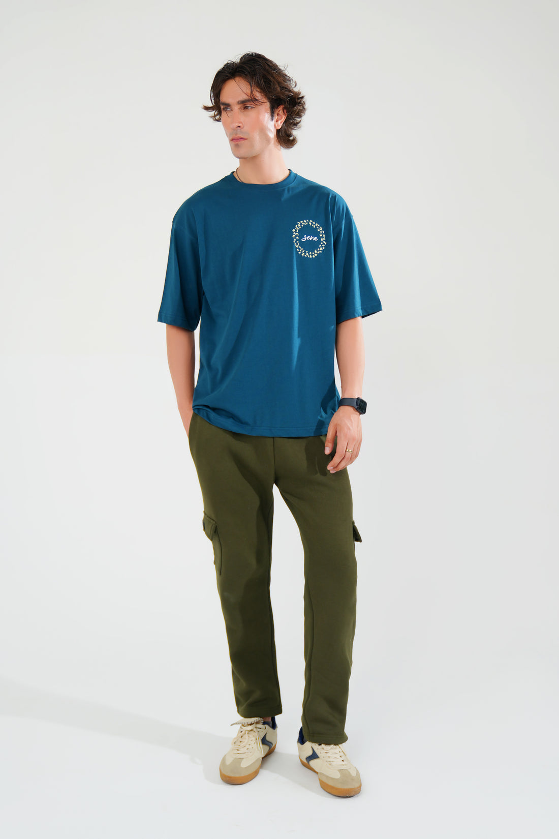 Blue Oversized Graphic Tee